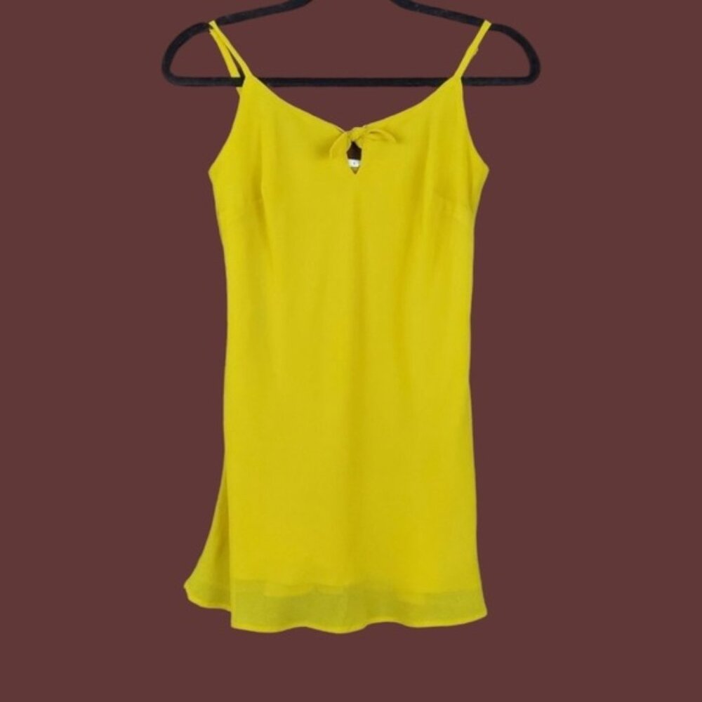 Cabi Womens Sleeveless Mustard Yellow Tie Bow Chiffon Cami Tank Top Size XS - Picture 3 of 6